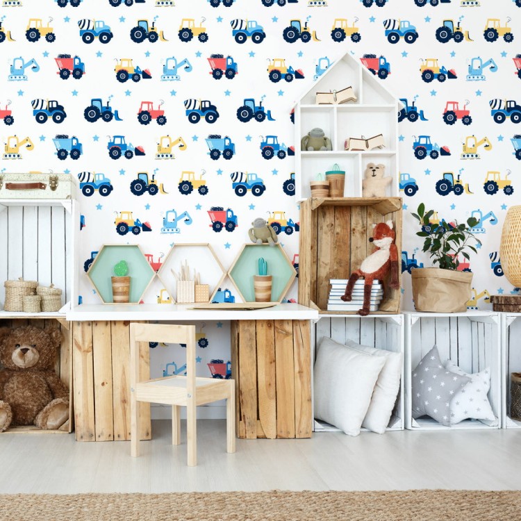 Tapeta Traktory, Pojazdy, Gwiazdy, Pokój Dziecięcy