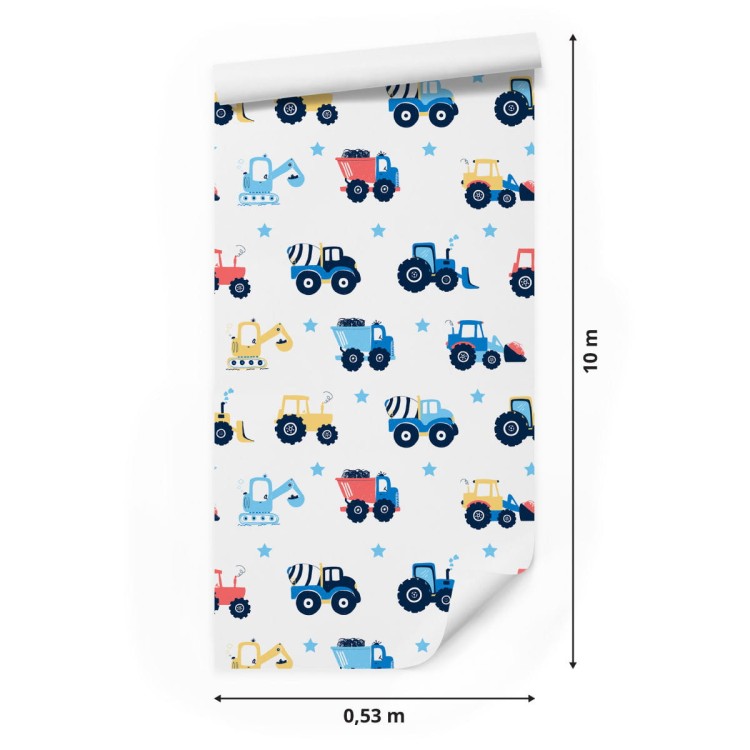 Tapeta Traktory, Pojazdy, Gwiazdy, Pokój Dziecięcy