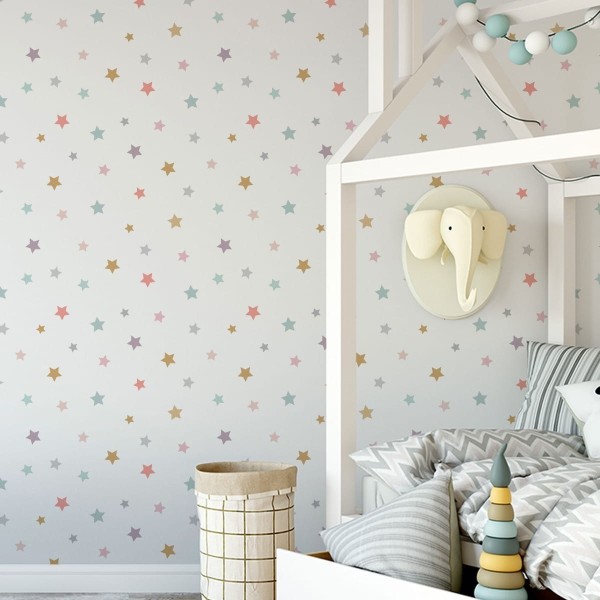 Tapeta Dla Dzieci Kolorowe Gwiazdki