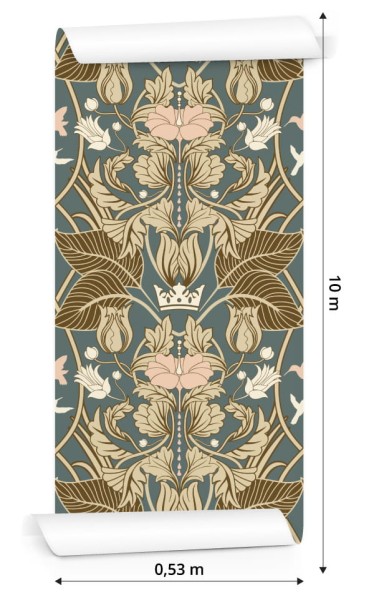 Tapeta Roślinne Ornamenty Retro