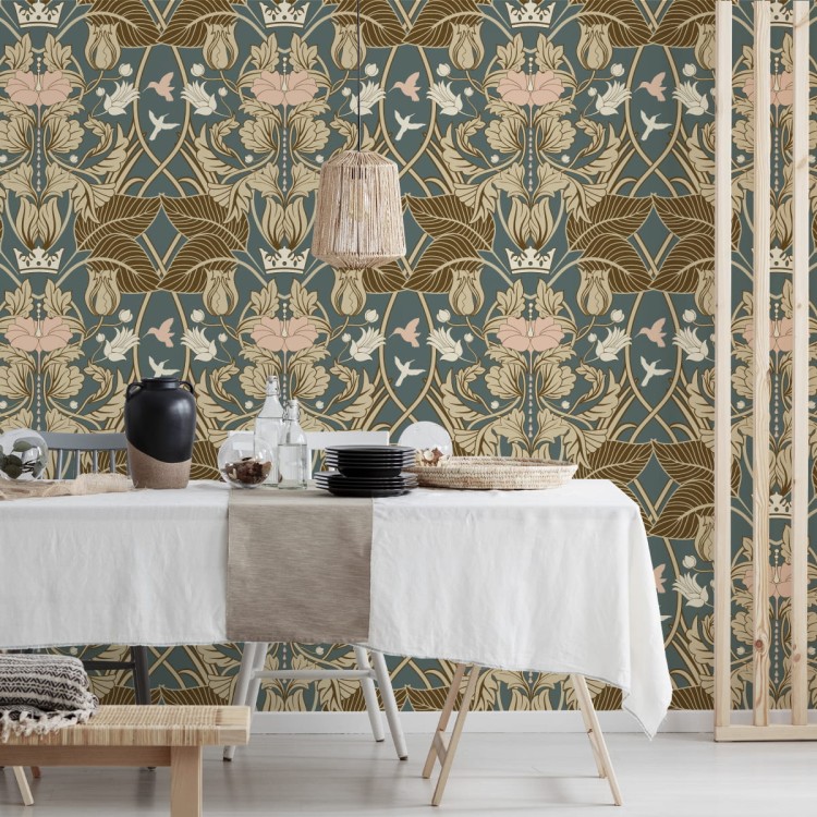 Tapeta Roślinne Ornamenty Retro
