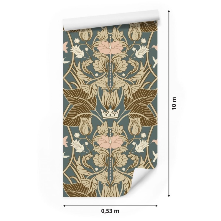 Tapeta Roślinne Ornamenty Retro
