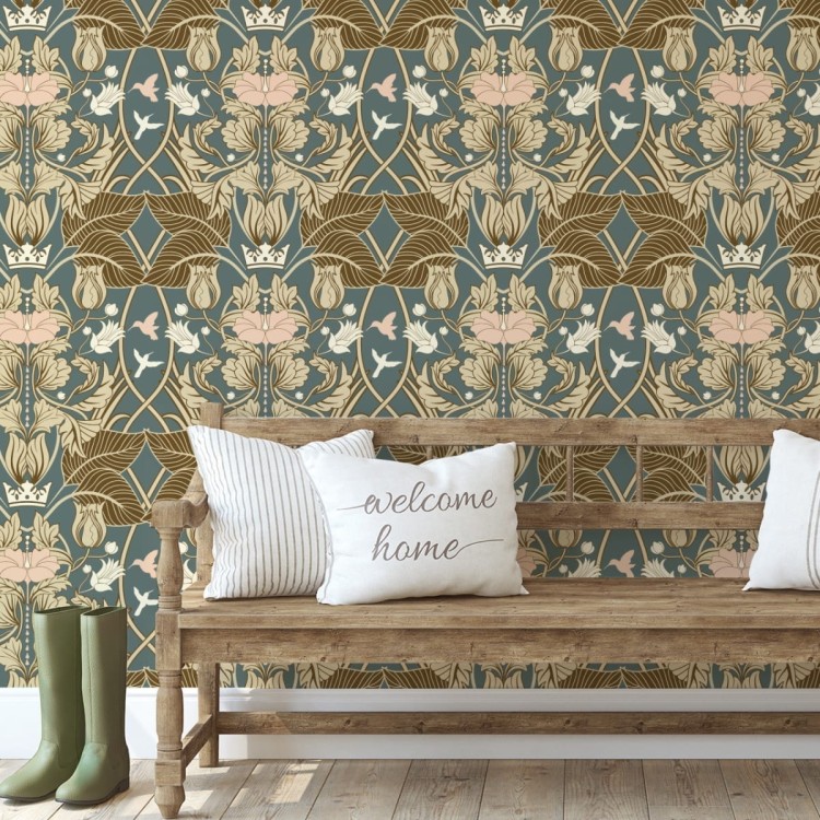 Tapeta Roślinne Ornamenty Retro
