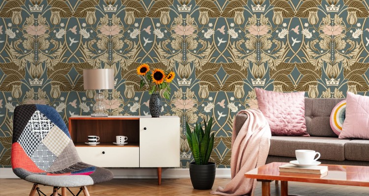 Tapeta Roślinne Ornamenty Retro