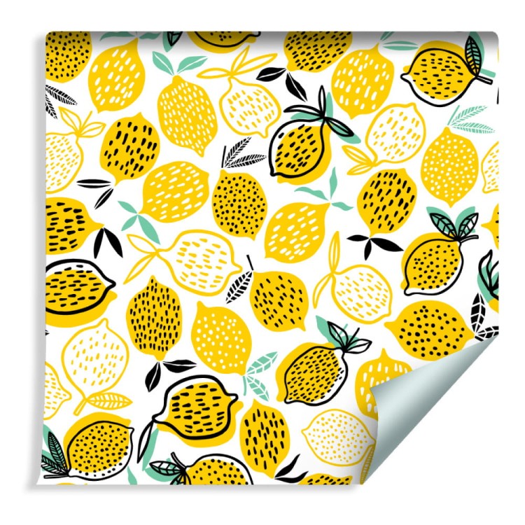 Tapeta Do Kuchni - Cytryny W Stylu Skandynawskim