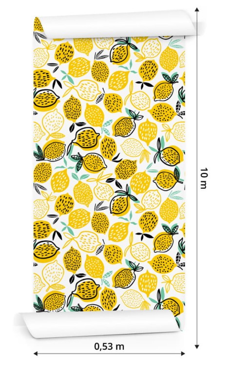 Tapeta Do Kuchni - Cytryny W Stylu Skandynawskim