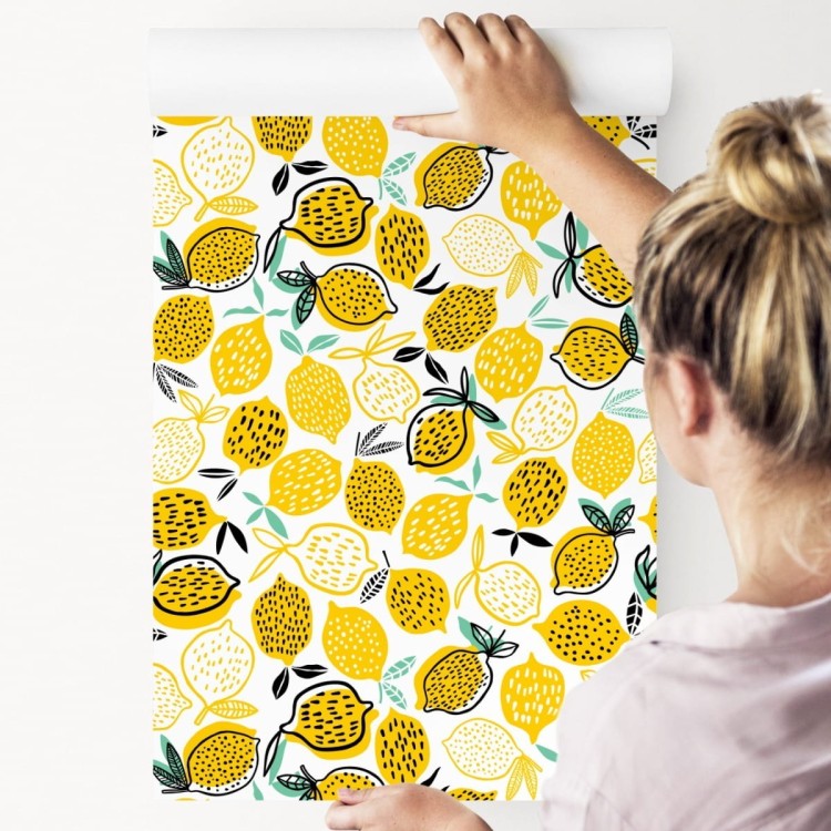 Tapeta Do Kuchni - Cytryny W Stylu Skandynawskim