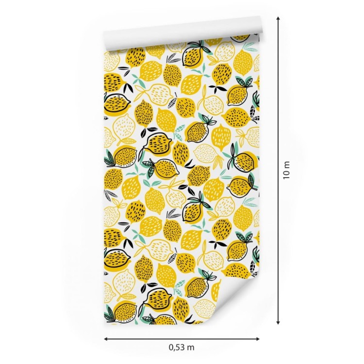 Tapeta Do Kuchni - Cytryny W Stylu Skandynawskim