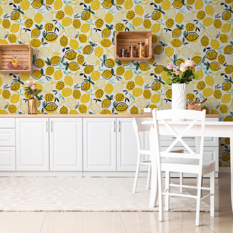 Tapeta Do Kuchni - Cytryny W Stylu Skandynawskim