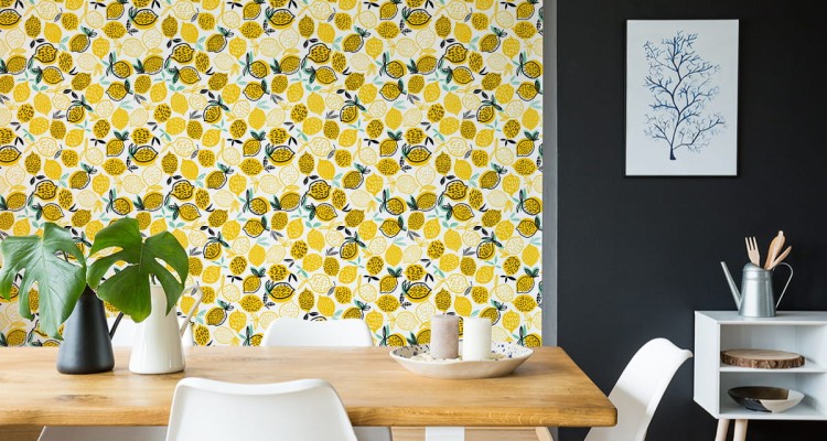 Tapeta Do Kuchni - Cytryny W Stylu Skandynawskim