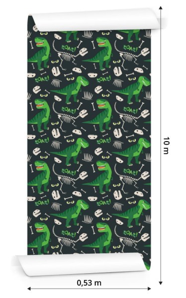 Tapeta Dla Dzieci - Zielone Dinozaury
