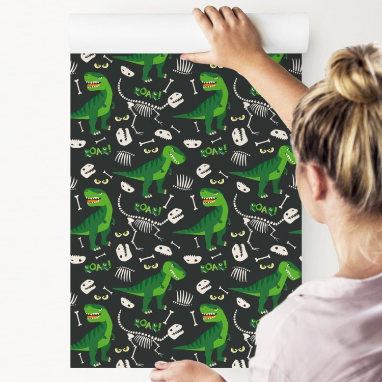 Tapeta Dla Dzieci - Zielone Dinozaury