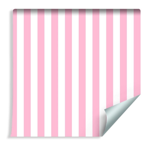 Tapeta Biało-Różowe Pionowe Paski