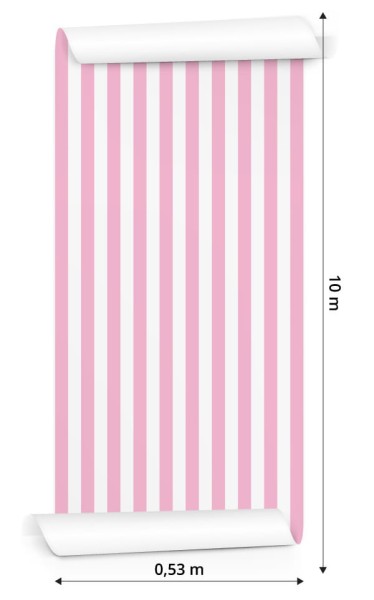 Tapeta Biało-Różowe Pionowe Paski