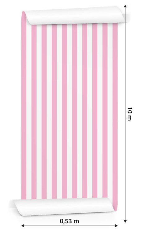 Tapeta Biało-Różowe Pionowe Paski