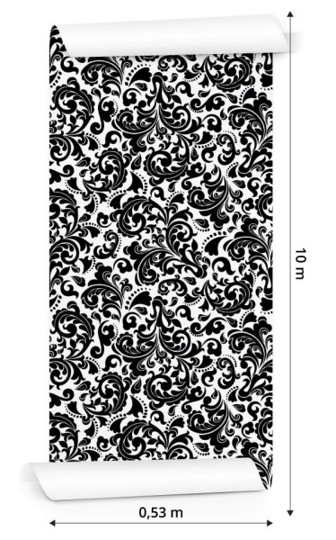 Tapeta Klasyczne Czarno-Białe Ornamenty