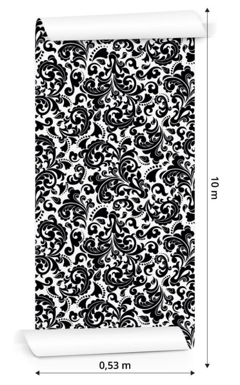 Tapeta Klasyczne Czarno-Białe Ornamenty