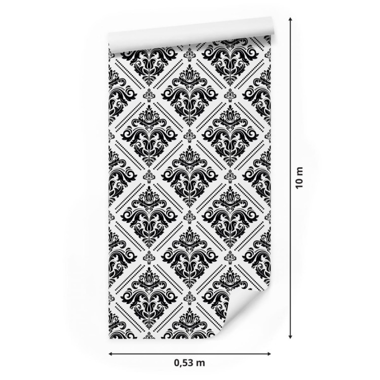 Tapeta Klasyczne Czarno-Białe Ornamenty