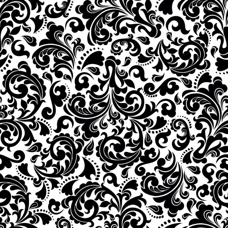 Tapeta Klasyczne Czarno-Białe Ornamenty