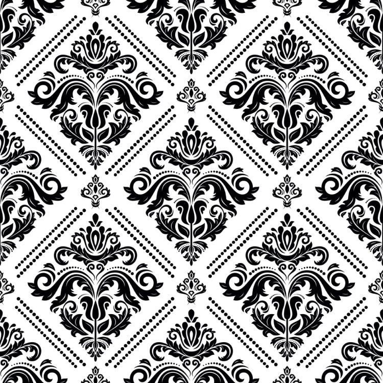 Tapeta Klasyczne Czarno-Białe Ornamenty