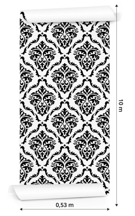 Tapeta Klasyczne Czarno-Białe Ornamenty