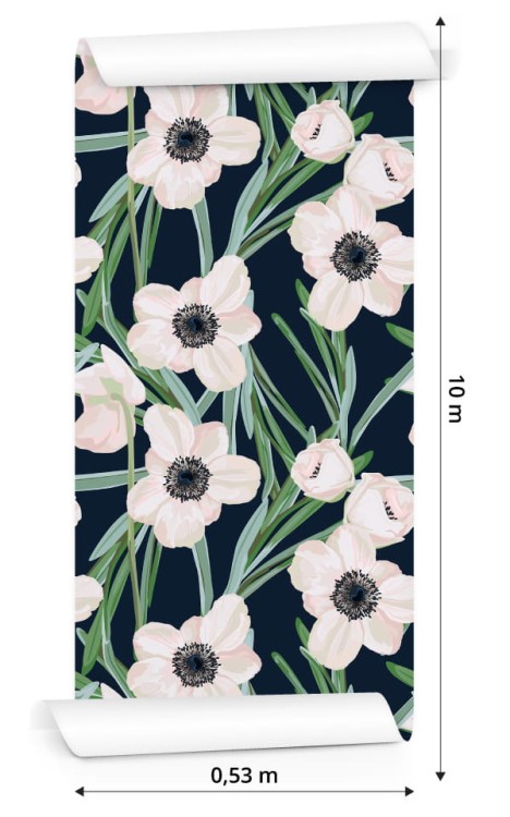 Tapeta Kwiaty - Zawilec Na Ciemnym Tle