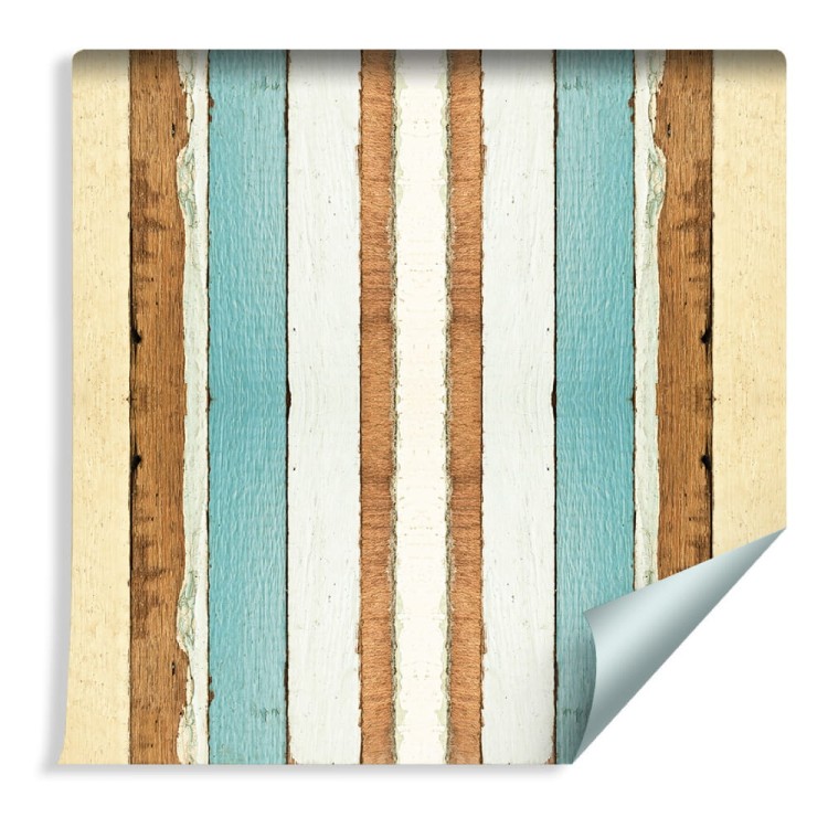 Tapeta Deski Drewniane Kolorowe
