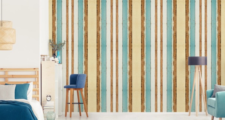 Tapeta Deski Drewniane Kolorowe