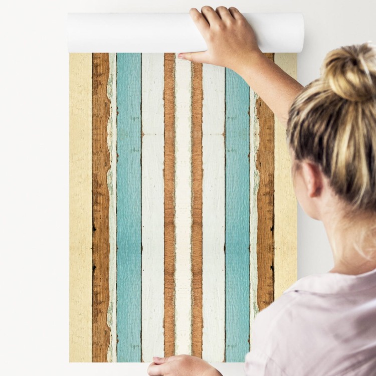 Tapeta Deski Drewniane Kolorowe