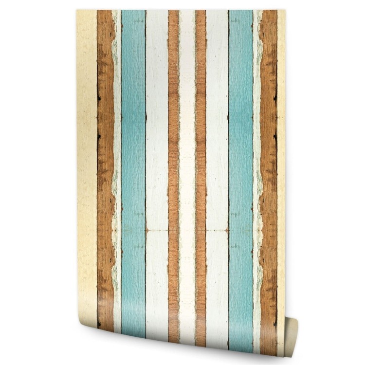 Tapeta Deski Drewniane Kolorowe