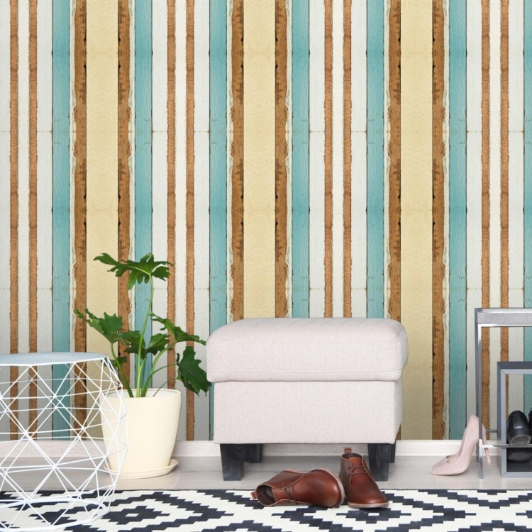 Tapeta Deski Drewniane Kolorowe