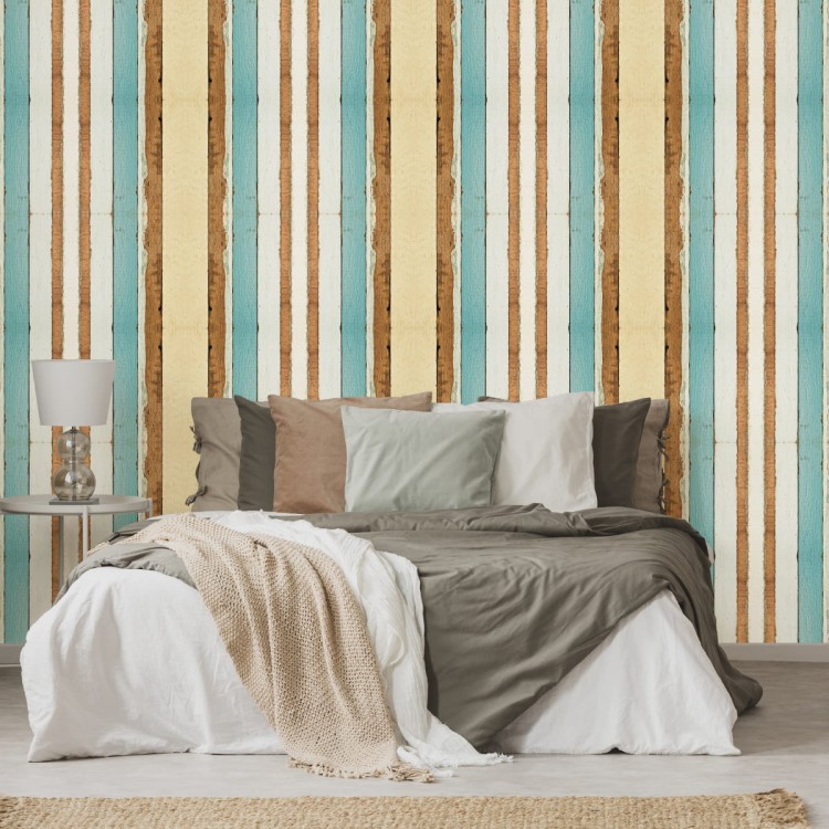 Tapeta Deski Drewniane Kolorowe