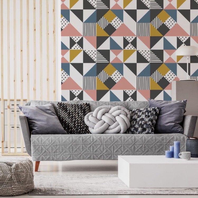 Tapeta Geometryczna - Kolorowe Trójkąty