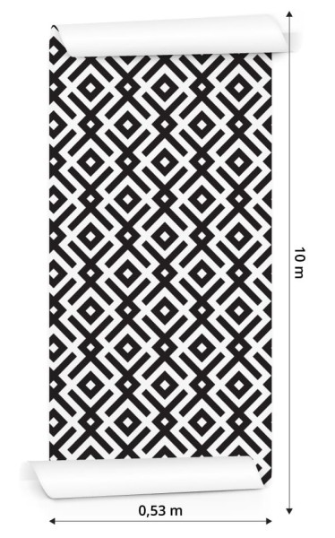 Tapeta Czarno-Biały Wzór Geometryczny