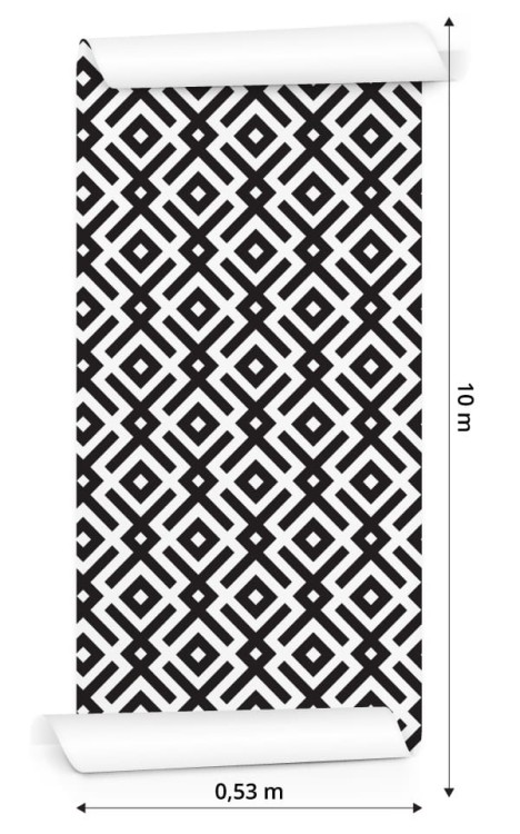Tapeta Czarno-Biały Wzór Geometryczny