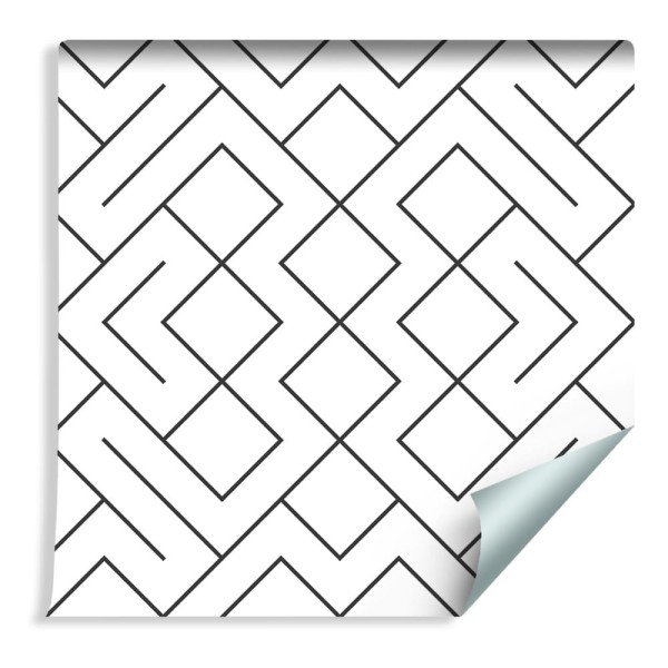 Tapeta Czarno-Biały Wzór Geometryczny