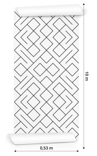 Tapeta Czarno-Biały Wzór Geometryczny