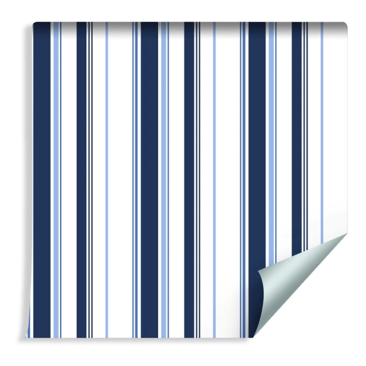 Tapeta Niebiesko - Białe Pionowe Paski