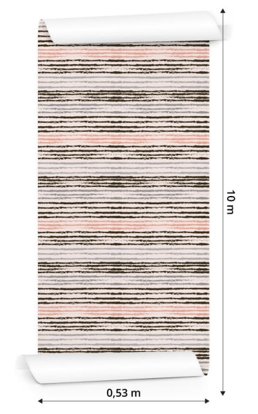 Tapeta Poziome Paski - Pastelowe Kolory