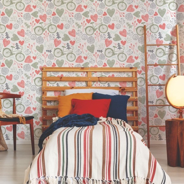 Tapeta Rysowany Las Z Rowerami