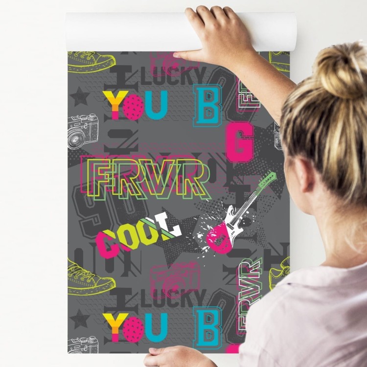 Tapeta Abstrakcyjny Młodzieżowy Kolaż