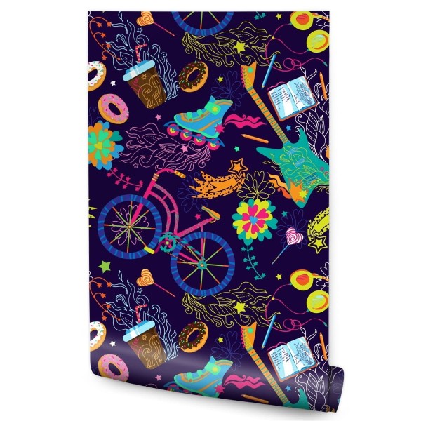 Tapeta Kolorowy Kolaż Młodzieżowy