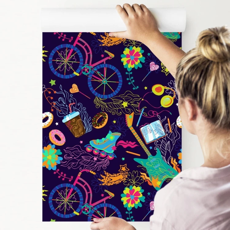 Tapeta Kolorowy Kolaż Młodzieżowy