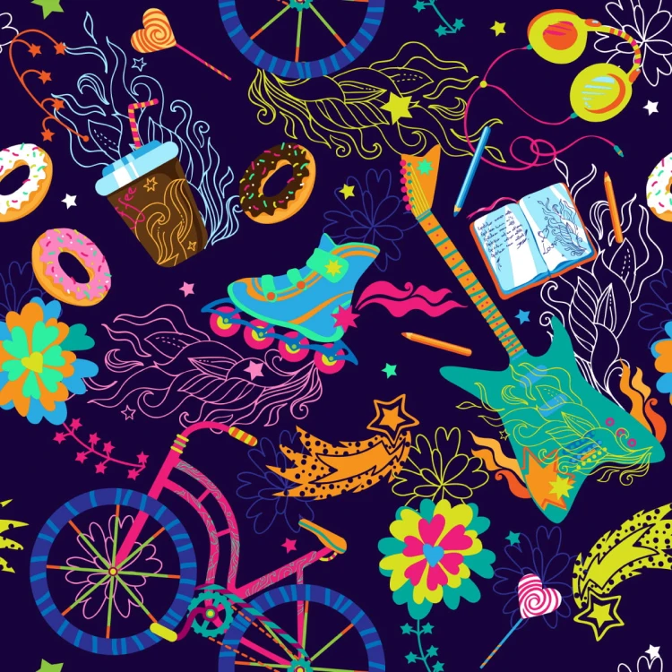 Tapeta Kolorowy Kolaż Młodzieżowy