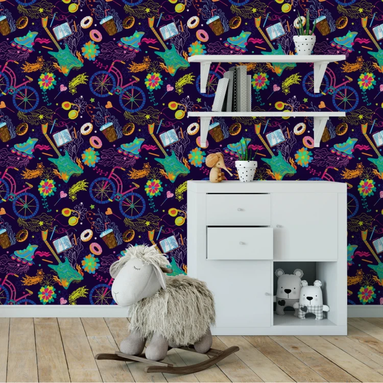 Tapeta Kolorowy Kolaż Młodzieżowy