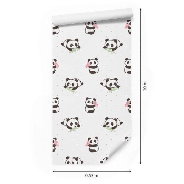 Tapeta Pandy Z Kwiatami