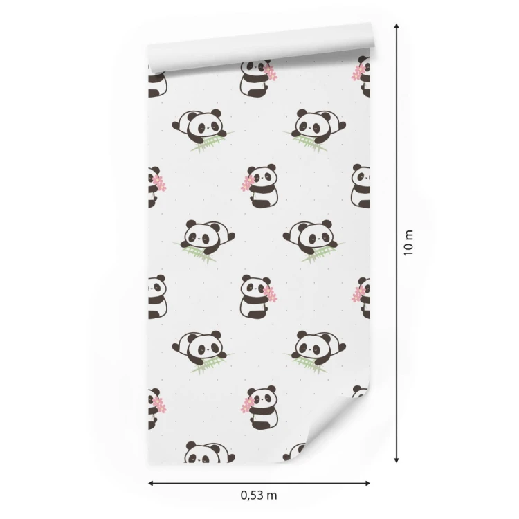 Tapeta Pandy Z Kwiatami