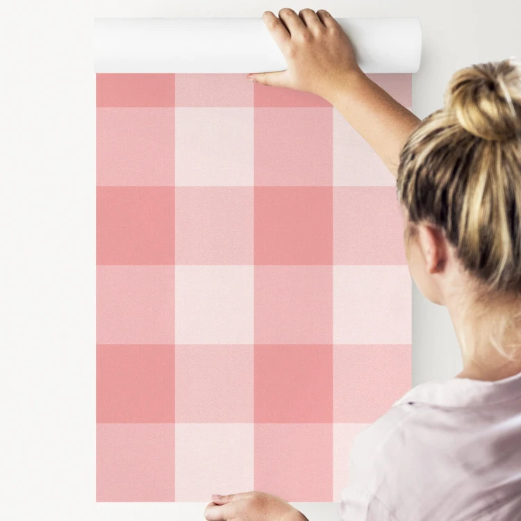 Tapeta Minimalistyczna Krata W Pastelowych Barwach