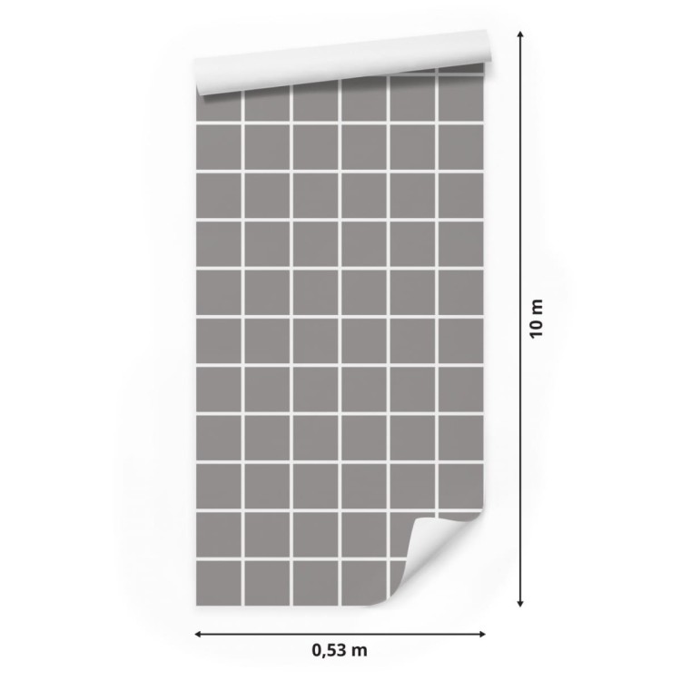 Tapeta Nowoczesna Minimalistyczna Szaro - Biała Krata