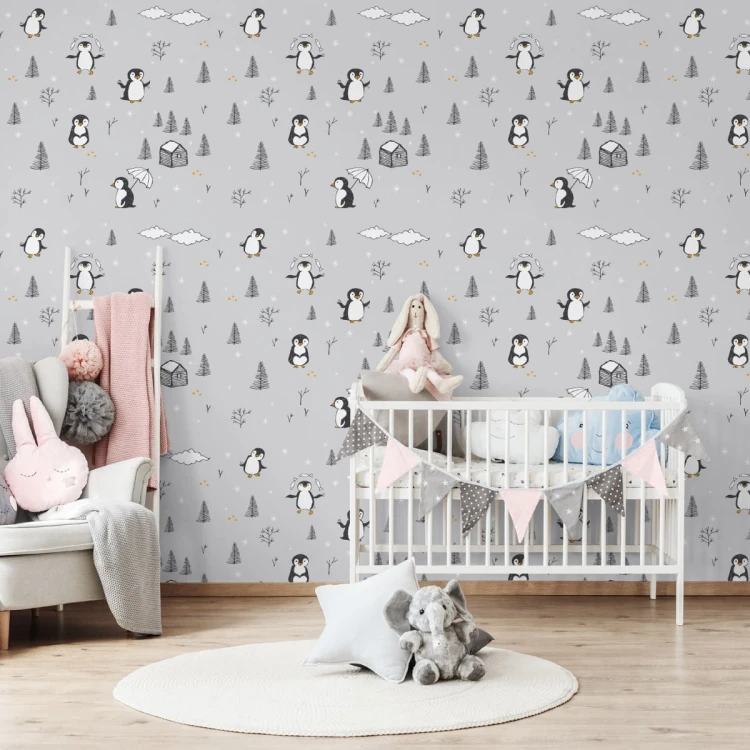 Tapeta Dla Dzieci – Radosne Pingwiny